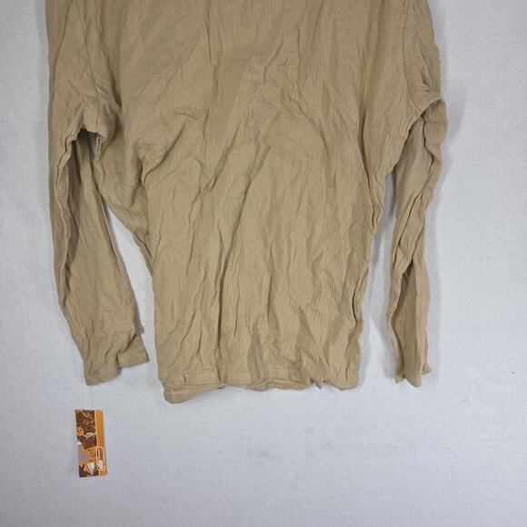 Vintage Urban Pipeline Mens Shirt XL Beige NWT Y2k Boho Beach Collared Grunge - Picture 14 of 14